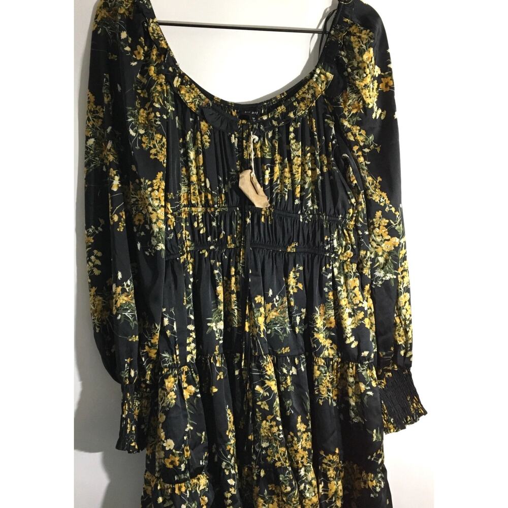 Blu Pepper Boho Mini Dress Women M Multi-Color Excellent Boho Tiered -Round Neck - Picture 3 of 5